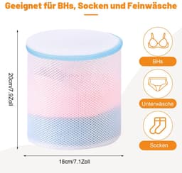 Dailygoods- Waszak Groot - 3 Stuks - Wasnet Beha - Herbruikbaar - Ritssluiting - Lichtgewicht - 18 x 20 cm — thumbnail 4