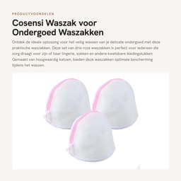 Dailygoods- Waszak met rits - Waszak voor ondergoed - Waszak voor sokken - Waszakken groot - Set van 3 - Roze katoen — thumbnail 1