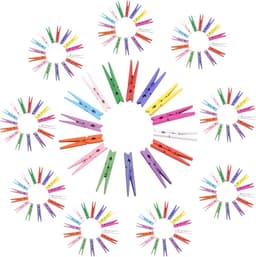 Houten Was Knijpers - Kleurrijke Clips - Knutselen en Drogen - Milieuvriendelijk Geverfd - 100 Stuks - Gekleurd — thumbnail 5