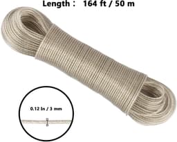 Dailygoods- Waslijn 50 m - Waslijn met stalen kern 3 mm - Weerbestendig - Extra sterke waslijn - Ideaal voor tuin/camping - Duurzaam en flexibel - Waskoord — thumbnail 3