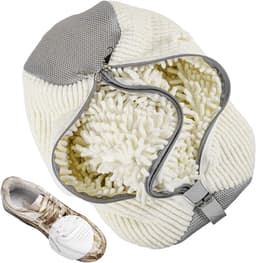2-in-1 Waszak voor Schoenen, Herbruikbare Waszak voor de Wasmachine met Rits, 360° Reiniging voor Sneakers en Sportschoenen, Wit — thumbnail 1