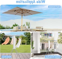 Beschermhoes voor Waslijn Carousel van 600D Oxford Stof, Waterdicht en UV-Bestendig, Inclusief Opbergtas, Ideaal voor Buitengebruik (180 x 16 x 16 cm) — thumbnail 4