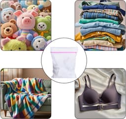 Set van 3 wasnetten 50 cm x 60 cm, fijne mesh waszakken, herbruikbare waszakken met rits voor kleding en delicate stoffen — thumbnail 5