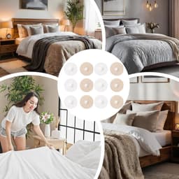 Opstrijkbare Dekbedbevestigers – Verpakking van 6 paar dekbedhouders – Antislip, opstrijkbare clips voor het vastzetten van het dekbed en het voorkomen van verschuiven in de hoes — thumbnail 2