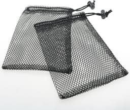 Mesh Zakjes - Net Tassen - Spullen Opbergen - Verstelbaar Trekkoord - 5 stuks 100x145mm - Zwart — thumbnail 4