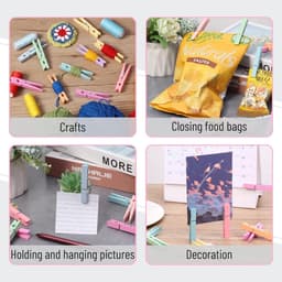 Houten Wasknijpers - Kleding Pinnen - Kleding Ophangen - Roestbestendige Spelden - 7.5 cm - Pastel Kleuren — thumbnail 5