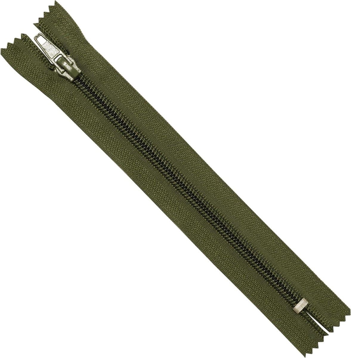 Spiralen Ritsen Set - Ritsen met trekker - Kleding repareren - Niet-gescheiden ontwerp - 16 cm - Militair groen — afbeelding 1