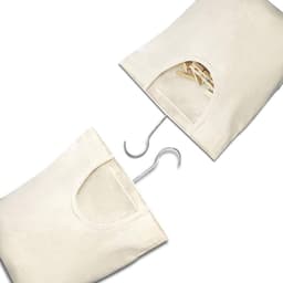 Dailygoods- Wasknijperzak Duurzaam - Wasknijpertas - Opbergtas - Hangende Wasknijperzak - 2 Stuks - 27 x 32 cm - Beige — thumbnail 2