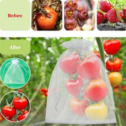 Fruit Net Zakken - Trekkoord Beschermers - Vruchten Beschermen - Dubbele Trekkoordsluiting - 100 stuks - Wit — thumbnail 5