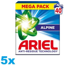 Ariel Alpine Waspoeder – 5 x 40 Wasbeurten – Anti-Residu Technologie – Snel Oplosbaar – 5 Stuks — thumbnail 1