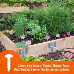 Set 10 spoorbielzensteunen 41,5cm – stevige houten palen met ankers voor tuinaanleg, gazons en opritten — thumbnail 4