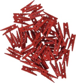 Mini Wasknijpers - Houten Klemmen - Decoreren en Knutselen - Trendy Design - 100 Stuks - Rood — thumbnail 1