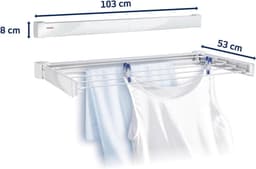 QUOVO® Wanddroogrek - Wasrek - Droogrek - 7.2m - Wit - 104cm x 54cm x 9cm — thumbnail 4
