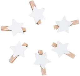 Dailygoods- Sterren Wasknijpers 100 Stuks - Houten Clips - Decoratieve Klemmen - Handwerk - Klemmen voor Kerstmis - Duurzaam Hout - Decoratieve Knijpers — thumbnail 3