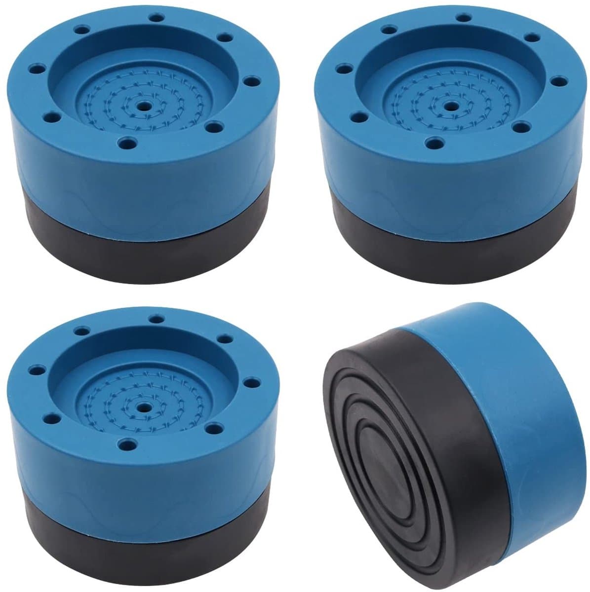 Dailygoods- Antivibratie Pads 4 Stuks - Geluiddichte Voeten - Wasmachine/Droger Stabilisatie - Ondersteuning Kit - PVC/Rubber Materiaal - Eenvoudig te Gebruiken - Schokabsorberende Pads — afbeelding 1