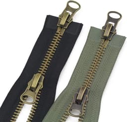 Ritstrekker - Metalen rits - Kleding reparatie - Automatische vergrendeling - 100 cm - Legergroen — thumbnail 3
