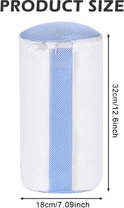 Dailygoods- Schoenwaszak met rits - 2 stuks - Wit/Blauw - Herbruikbaar - Polyester - Zachte vezels voor reiniging - Schoenentas — thumbnail 5
