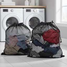 Grote Waszakken met Trekkoord 70 x 90 cm - Herbruikbare Netzakken voor Wassen van Kleding, Beddengoed en Ondergoed — thumbnail 2