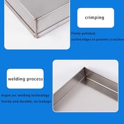 Druppelbak RVS - Lekbak Opvangbak - Water Opvangen - Gerolde Rand - 80 x 50 cm - Zilver — thumbnail 2
