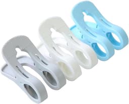 Grote Wasknijpers - Handdoek Clips - Kleding Droge - Windbestendig Ontwerp - 3 Stuks - Grijs Blauw Wit — thumbnail 1