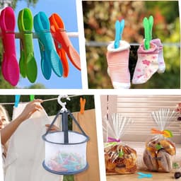 48 Stuks Kledingknijpers met 2 Mandjes voor Buitendrogen - Winddicht en Duurzaam Plastic voor Lucht- en Vochtbestendige Opberging — thumbnail 4