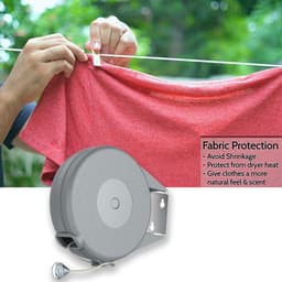 Uittrekbare Waslijn - Draagbare Kledinglijn - Kleding Drogen - Robuust PVC Materiaal - 15 meter - Meerkleurig — thumbnail 3