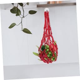Hangende Voerzak - Fruithouder Netzak - Kippen Voeren - Wasbaar Polyester - 41X51CM - Rood — thumbnail 2