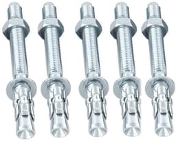 Wedge Anchors - Bevestigingselementen Beton - Zware Bevestiging - Gegalvaniseerd Carbon Staal - M10x80mm 5 Stuks - Zilverkleurig — thumbnail 2