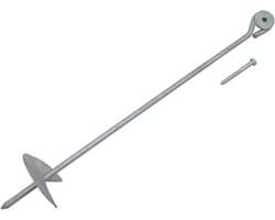 Grondanker met schroef - Grondharing Grondpen - Tent Stabiliseren - Stabiele Schroefconstructie - 60 cm - Metallic