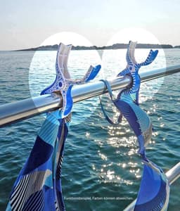 Wasknijpers voor reling - Boot clips - Kleding drogen - Hoge spankracht - 2 stuks - Roze geel — thumbnail 3