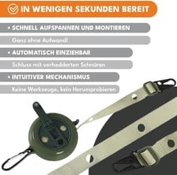 Uittrekbare Waslijn - Reis Waslijn - Kleding Drogen - Met Karabijnhaak - 4 Meter - Donkergroen — thumbnail 5