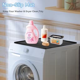 Wasmachine Droger Mat - Apparaat Beschermer - Apparaten Beschermen - Antislip Waterdicht - 60 x 50 cm - Zwart — thumbnail 2