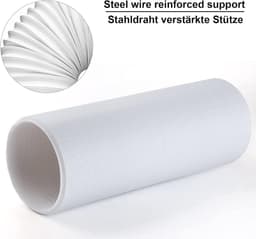 Flexibele afvoerslang voor airconditioning - Universele mobiele airco slang - 13 cm diameter - 300 cm lengte - Installeer tegen de klok in — thumbnail 2