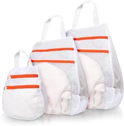 3-delige wasnetset, dubbellaags wasnet met ritssluiting, Geschikt voor bh's en sokken - wit (30 x 30 cm, 40 x 40 cm, 50 x 50 cm) — thumbnail 1