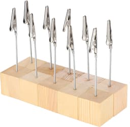 Notitieclips - Kaarthouders - Bureau Organisatie - Stabiele Houten Basis - 10 Stuks - Natuurlijk Hout — thumbnail 2