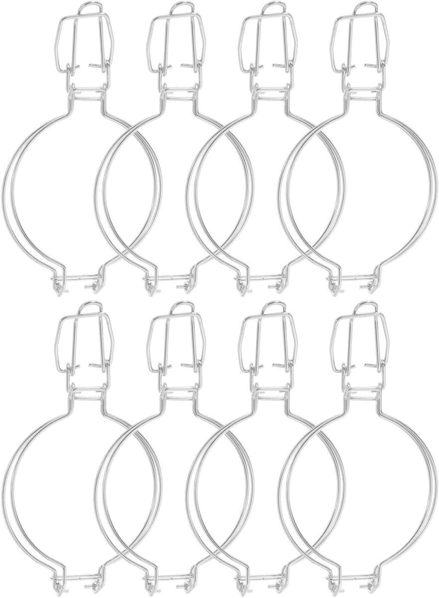 Draadklemmen Weckpotten - Metalen Sluitclips - Voedsel Bewaren - Luchtdichte Afsluiting - 8 Stuks - Zilver — afbeelding 1