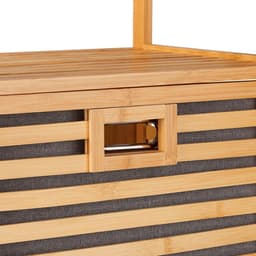 Wasmand Meubel - Kast met plank - Was sorteren - Verhoogde poten - 95x30x40 cm - Houtkleurig — thumbnail 3