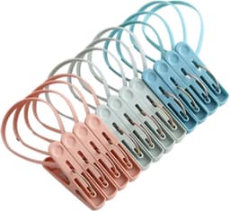 Kleding Pins - Wasknijpers Touw - Kleding Drogen - Ultra Sterke Klemkracht - 12 Stuks - Meerkleurig — thumbnail 1