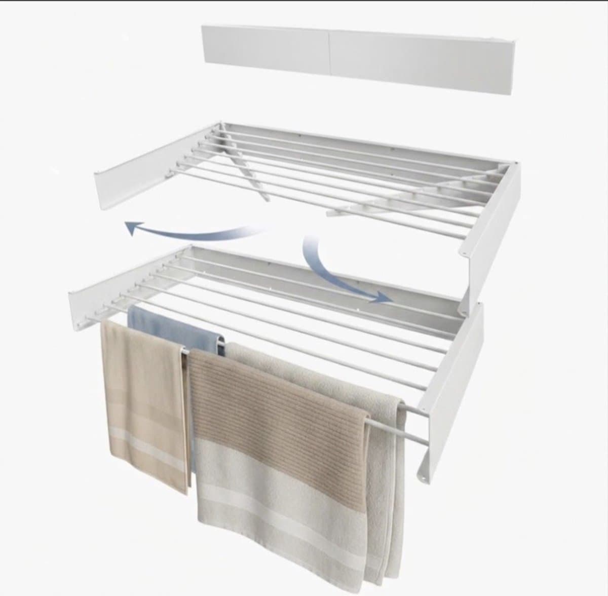 Goodly® High quality Wanddroogrek - Droogrek muur inklapbaar - Wasrek - Wasdroogrek buiten - QUALITY 8.4m - drooglijn - XXL - Wit — afbeelding 1