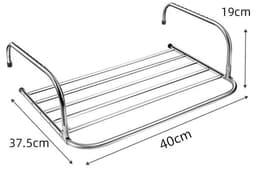 Droogrek inklapbaar - droogrek hangend - Wasrek voor binnen - Verstelbaar wasrek - Wasrek voor balkon - Uitschuifbaar wasrek - Wit - Roestvrij staal - 40*37,5*19 cm — thumbnail 1