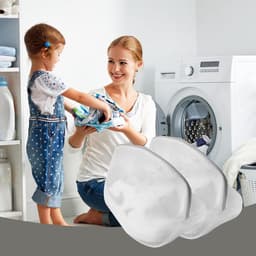 Set van 2 Waszakken voor Schoenen, Herbruikbare Mesh Waszakken voor de Wasmachine, Ideaal voor Sportschoenen en Kleding, Diepe Reiniging 24x24x40 cm Grijs — thumbnail 2