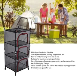 Dailygoods- Droogrek 3-laags - Opvouwbaar - Hangend - Multifunctioneel - Gaasrek - Voor vis/ groenten/ serviesgoed - Droognet — thumbnail 4