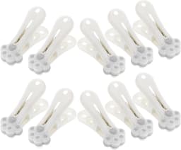 Plastic Wasknijpers - Stevige Clips - Kleding Drogen - Kattenpoot Ontwerp - 12 Stuks - Lichtgrijs — thumbnail 1