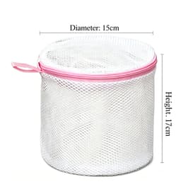 Waszakken (3 stuks) - Waszakken voor ondergoed - Waszakken van mesh - Cilindrische wasmachinezakken met ritssluiting - Speciaal ontworpen voor ondergoed - Geschikt voor het wassen en bewaren van ondergoed, sokken en reiskleding - 15*15*17 cm — thumbnail 2