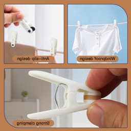 24 Stuks Kledingknijpers, Winddichte Wasknijpers, Antislip Siliconen Handdoekclips voor T-Shirts, Sokken en Handdoeken — thumbnail 5