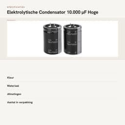 Dailygoods - Elektrolytische Condensator 10.000 µF - Hoge Capaciteit - Lange Levensduur - 100 V - Stabiliteit - Geschikt voor Elektronische Toepassingen — thumbnail 3