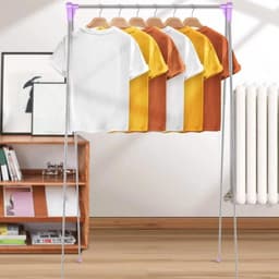 VHV Reishanger - opvouwbare hanger - Droogrek - Inklapbaar Wasrek - Geschikt voor reizen - Inklapbaar Droogrek - Staand Kleding Wasdroogrek - kleding droogrek - Badkamer/Balkon/Binnen/Buiten - Paars — thumbnail 4
