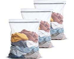 Set van 3 Wasnetten 60 x 50 cm - Duurzame Herbruikbare Reiswaszakken met Rits voor Delicate Kleding, Sokken en Ondergoed