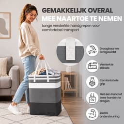 Vicon Wasmand - 75L - Opvouwbaar - Waterafstotend - Waszak voor wasgoed - Wassorteerder - Organizer kleding - Wasbox — thumbnail 5