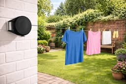 V&P Products® Uittrekbare Waslijn 15 Meter – Flexibele Roldrooglijn voor Binnen en Buiten – Inclusief Bevestigingsmateriaal - Zwart — thumbnail 2
